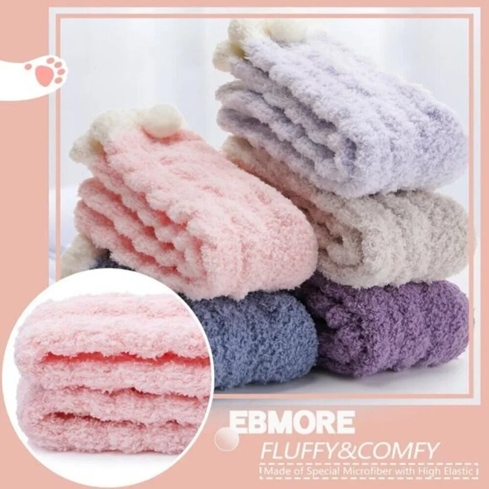EBMORE Womens Fuzzy Slipper Socks Cozy Plush Warm Cabin Socks Size 5-10
